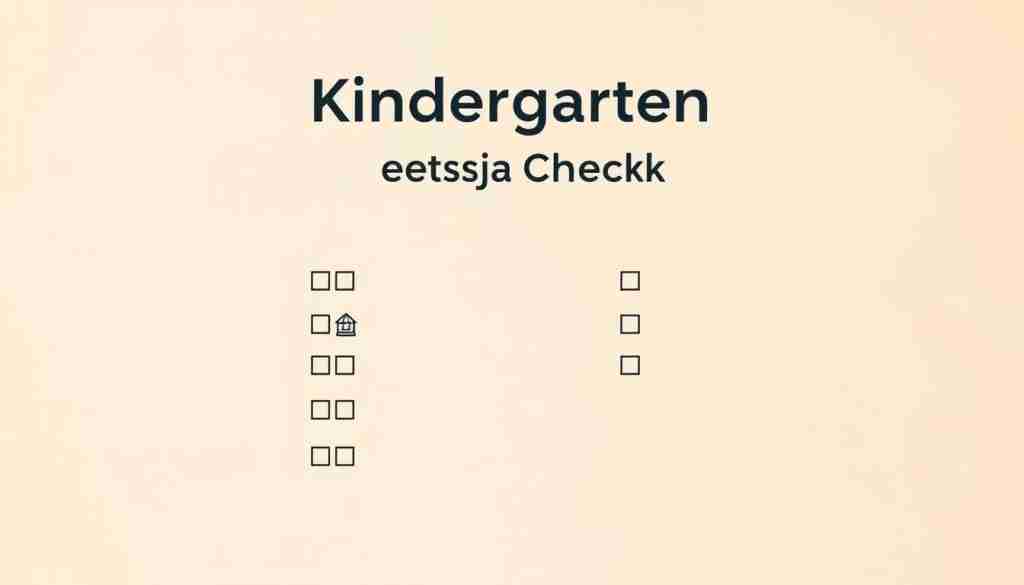A minimalist, clean and organized kindergarten readiness checklist against a soft, pastel-colored background. The checklist items are displayed as a series of simple icons and bullet points, neatly arranged in a grid layout. The overall aesthetic is warm, friendly and educational, conveying a sense of developmental progress and academic preparedness. The lighting is soft and diffused, creating a gentle, welcoming atmosphere. The camera angle is slightly elevated, giving a bird's-eye view of the checklist elements. The image should feel reassuring and inspiring, guiding parents and educators towards nurturing young learners' academic journey.
